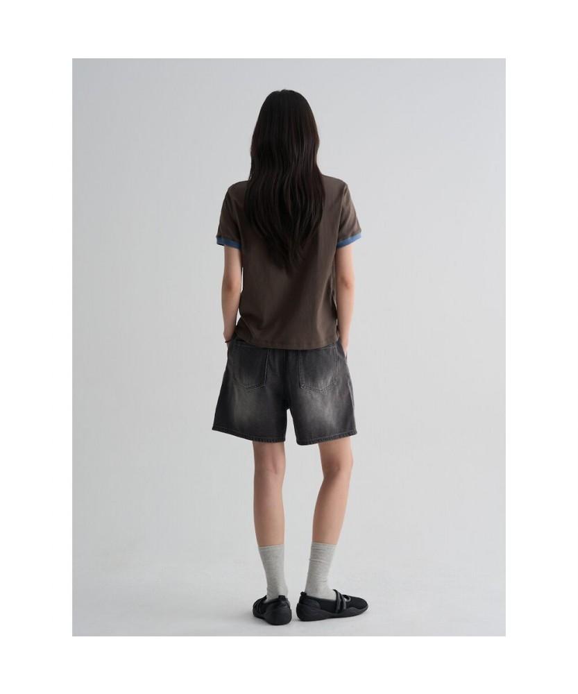 8SECONDS Double-Pleat Denim Shorts Gray