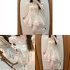 French Floral Girl Summer Aline Dress With Tie Waist For Petite Women