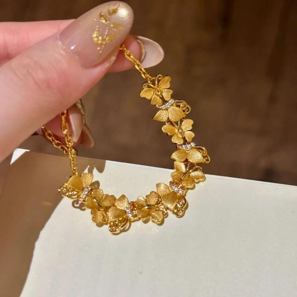 Alloy Hand Bracelet Adjustable Hand Chain Adjustable Gold Butterfly Bracelet  Bridal Jewelry