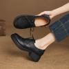 Krazing Pot Sheepskin Autumn Winter Shoes Chunky Heels Size 43 Size 42 Round Toe Lace Up Deep Mouth Pumps