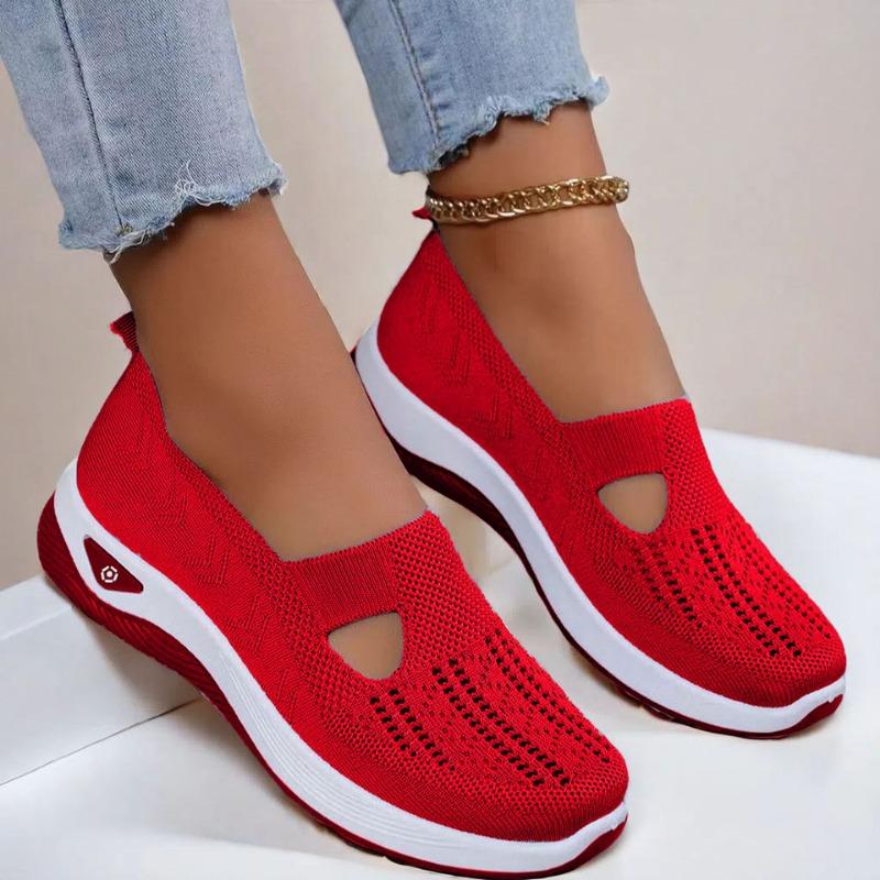 Women's Breathable Knit Slip-On Sneakers Lightweight Comfortable Casual Walking Shoes