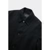 Customellow Loose Fit Gauze Texture Raglan Wool Linen Balmacaan Coat Black Cwcaa