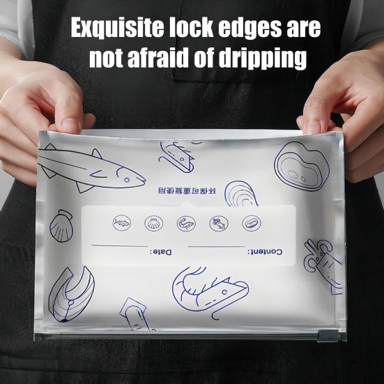 Yousheng Aluminum Foil Sealable Bags Leakproof Reusable Sealed Bags Stand Up Vacuum Pouches with Zipper And Label for Vegetable Fruit Meat Storage