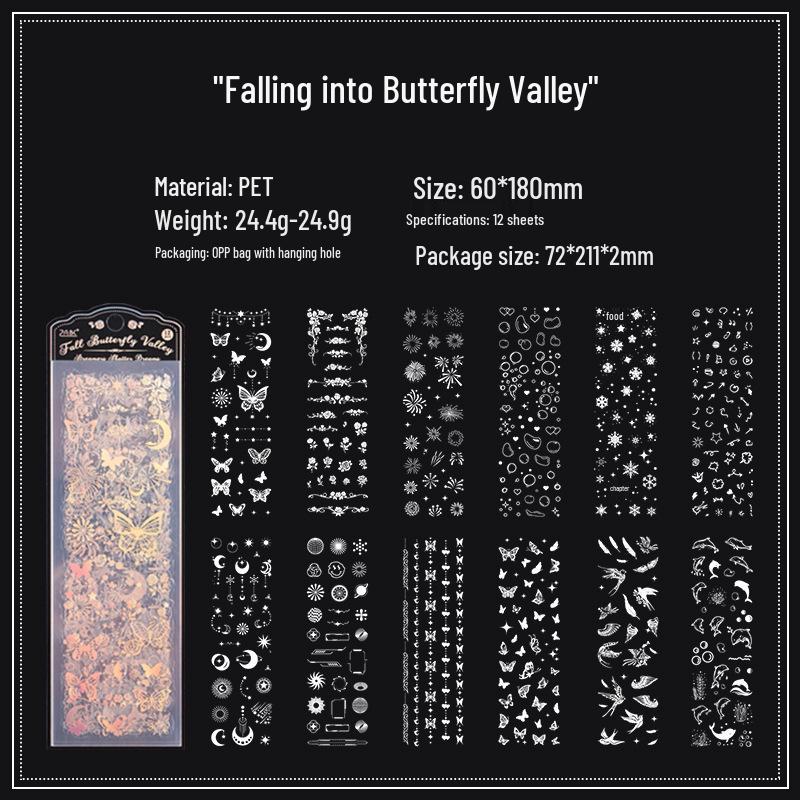

Юэчжэнь Трансграничный Набор Водонепроницаемых ПЭТ-наклеек с Лазерной Резкой