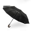 Luxury Automatic Umbrella, Parachase Wooden Handle Sun Umbrella, UV Protection, Outdoor Golf Parasol Umbrellas Free Shipping