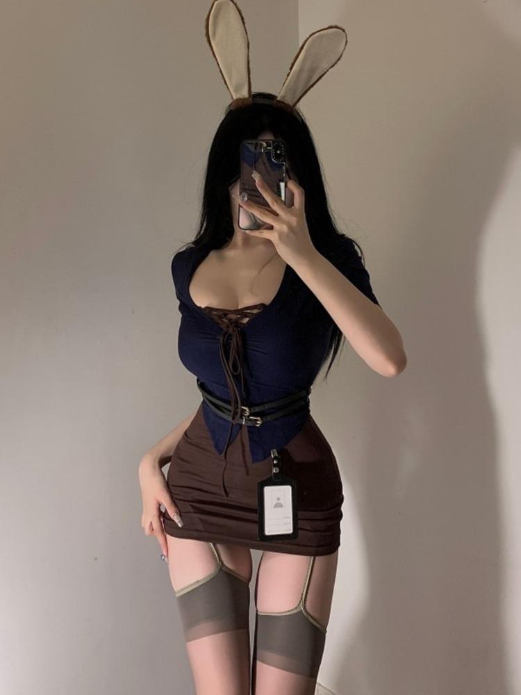 Christmas Sexy Lingerie Hot Dress Cosplay Santa Costumes Red White Short Skirt Fun Clothing Elegant Role Playing Outfit Garment