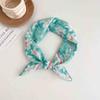 [18 cotton and linen] French high-end bag head small square scarf women's seaside photo silk scarf spring and autumn decorative versatile scarf