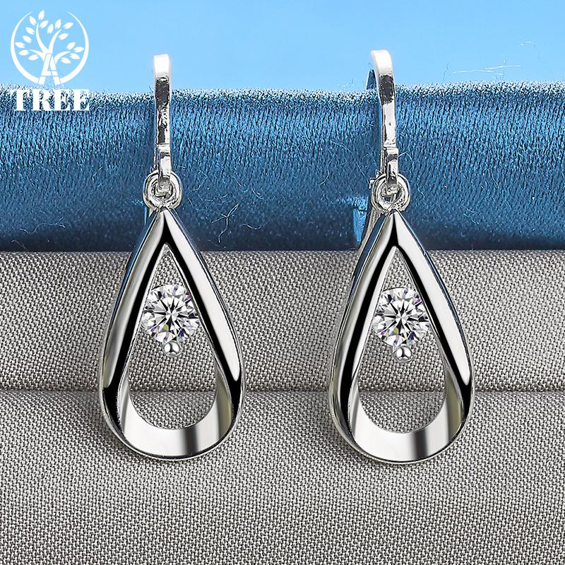 Náušnice z mincovního stříbra 925 ve tvaru kapičky vody, módní šperk