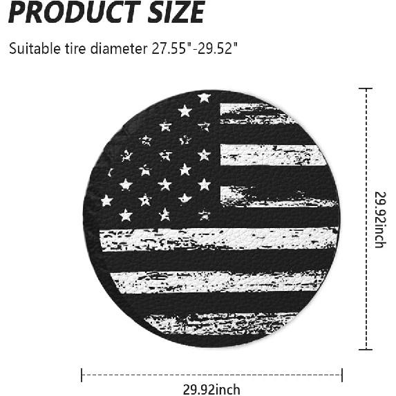 15" Spare Tire Covers For Tire,USA Flag Trailer Spare Tire Cover For All-Around Protection,Universal Spare Tire Covers For Trailers Fits Cars SUVs