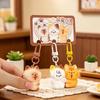 Set van 3 Stuks Hars Magnetische Drukknop Sleutelhanger Cartoon Sleutelhanger Sets Draagbare Dierlijke Sleutelhanger Cadeaus