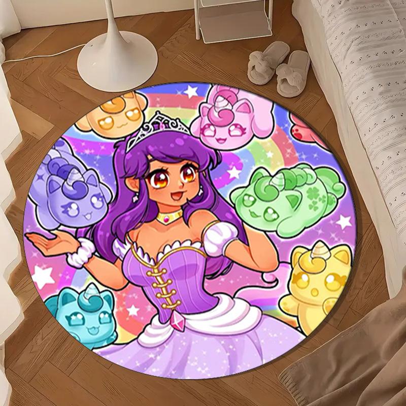 Fantasy Aph-mau Cat Dreamscape Round mat, Anti-slip Circle Carpet Chair rug For livingroom,Bedroom, doormat home decor Gift Christmas Gifts