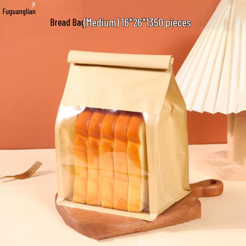 Kraft Paper Stand-Up Window Bread Bags