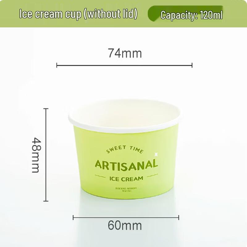 SIVIR Disposable Thickened Ice Cream Paper Cups, 75mm