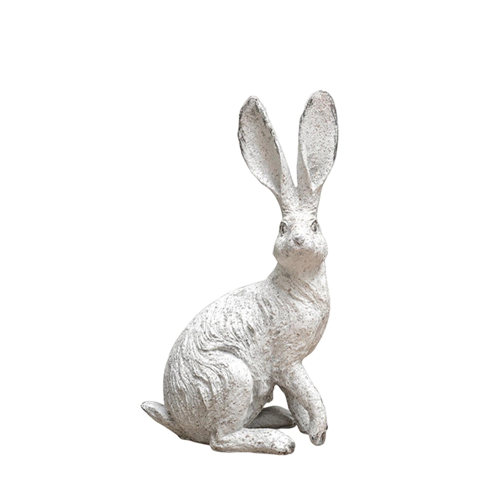 

Resin Easter Bunny Simulation Animal Sculpture Ornament Retro Tale Gift One Size
