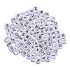 200 ცალი Mix Square Acrylic Alphabet Beads Charms Large Hole DIY Crafts 1