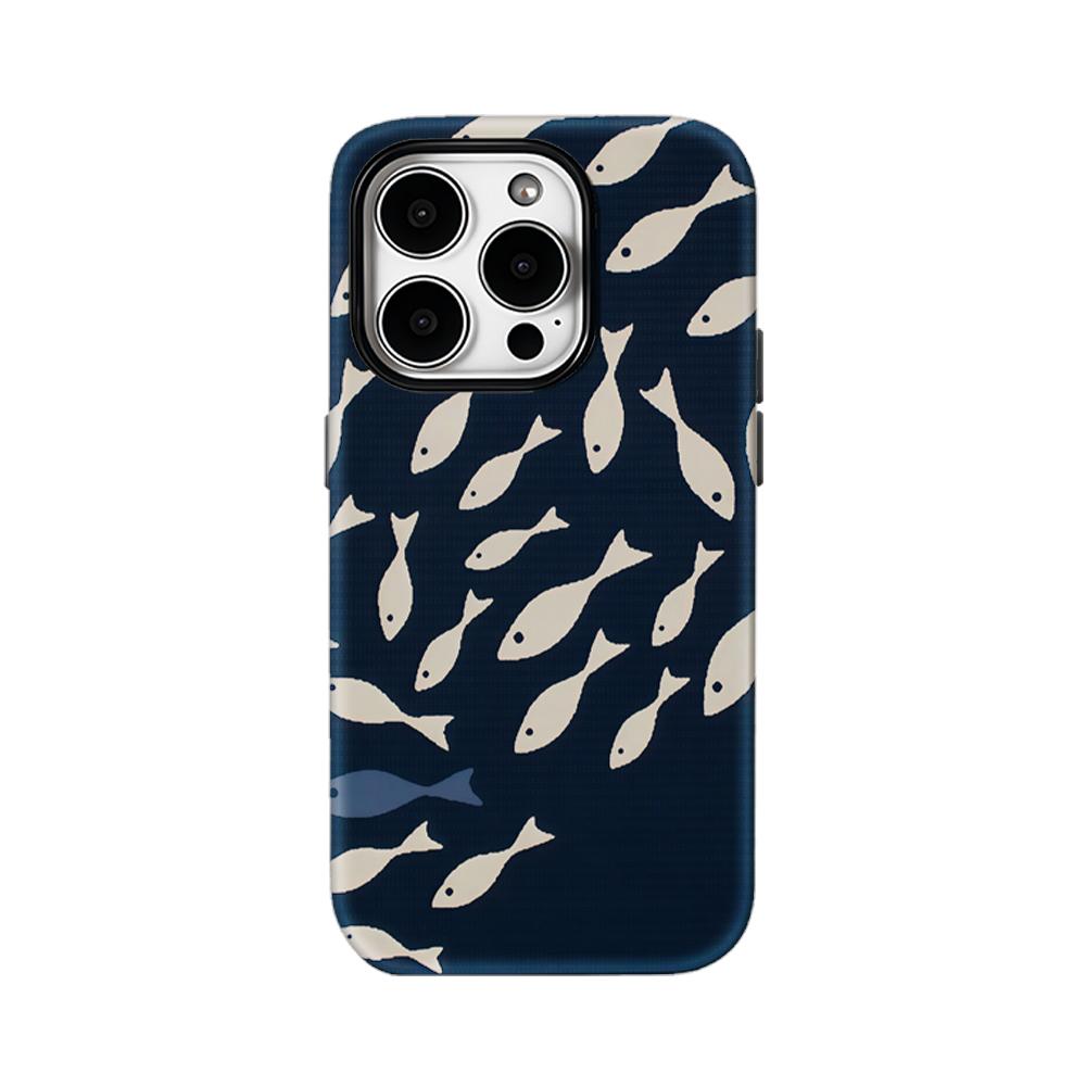 School of Fish Phone Case for IPhone 16 15 14 13 12 11 X XS XR XSMAX 7 8 Pro Max Plus Double-layer Back Cover