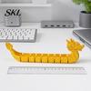 Handcrafted Dragon Boat Ornament 3D Printed Articulated Figurine, Gradient Metallic Statue with Flexible Bendable Body, Colorful Traditional Festival