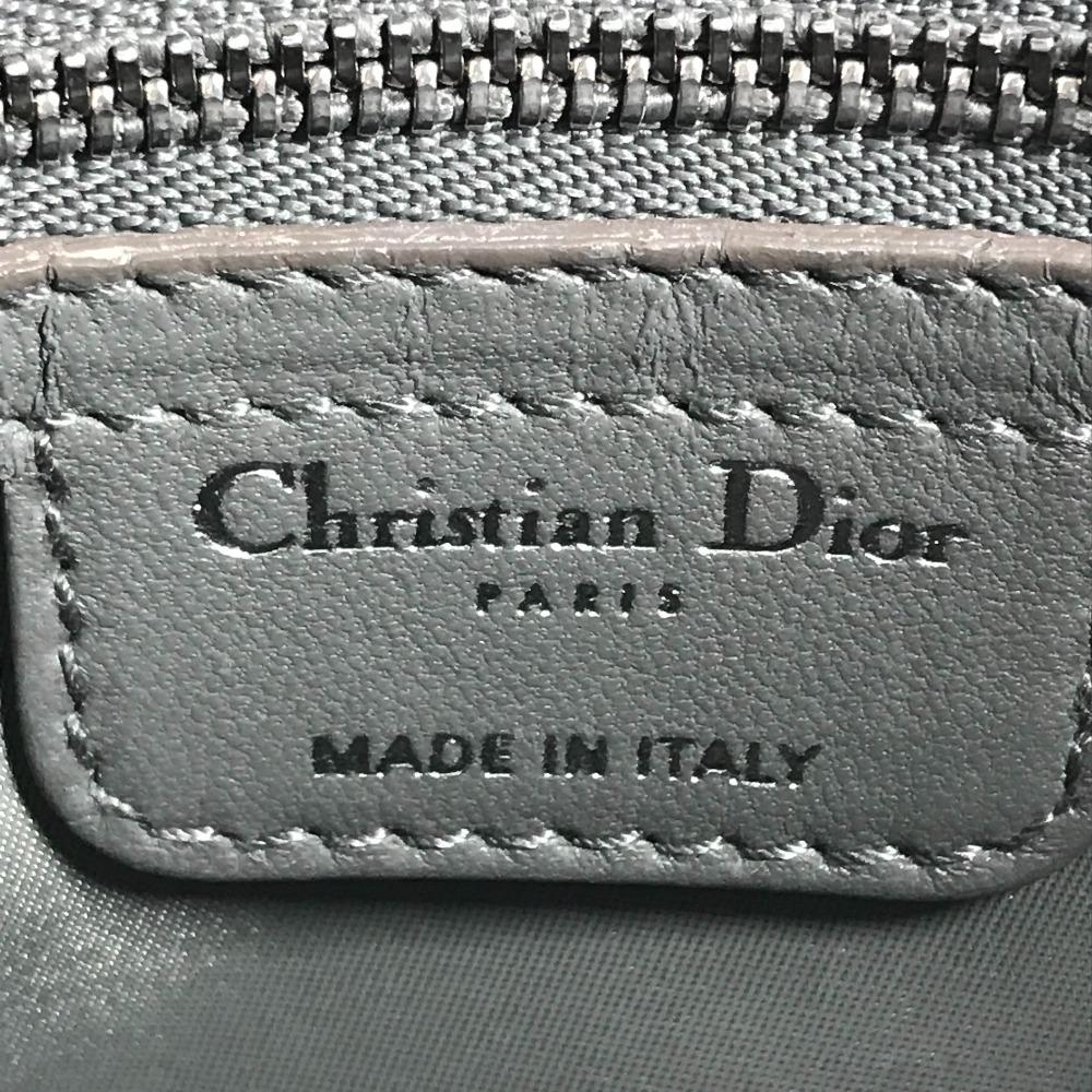 Dior Logo Cannage Quilted Crossbody Pochette Flap Shoulder Bag Gray Based