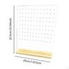 120 Holes Acrylic Earrings Holder Ear Ring Storage with Stable Wood Base Studs Displaying