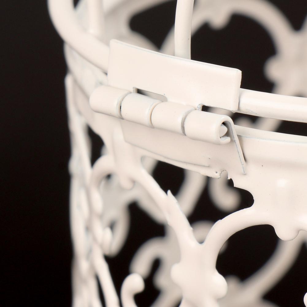 (Virtual Warehouse) Metal Birdcage Hollowed out Candlestick (A1) White, Style A  less than None more than