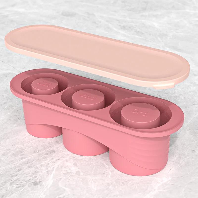 Silicone Ice Cube Maker for Stanley Cup Tumbler Ice Cube Tray for Making 3 Hollow Cylinder Kitchen Accessories for Freezer