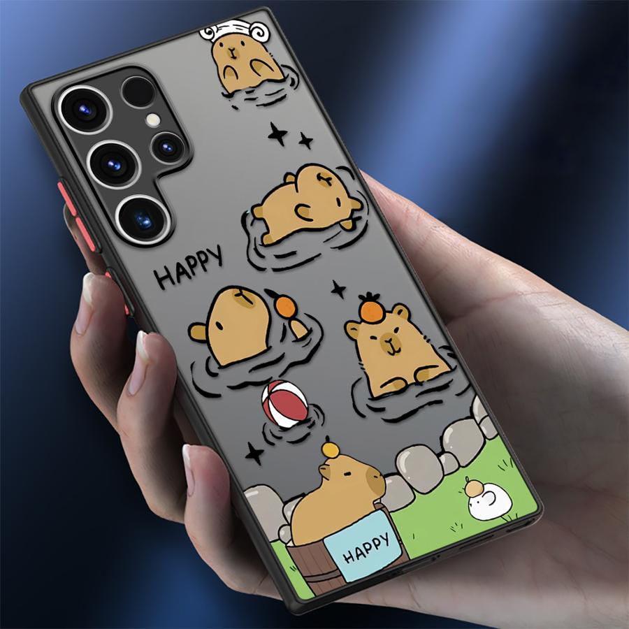 Capybara Cartoon Funda Back Phone Cover Case for Samsung Galaxy S25 Ultra S21 S26 S24 Plus S23 FE Note 20 Ultra 10+ S20 FE S22