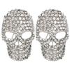 2pcs Rhinestone Set Alloy Brooch Skull Shape Rhinestone Brooch Classic Skull Brooch  Halloween Party