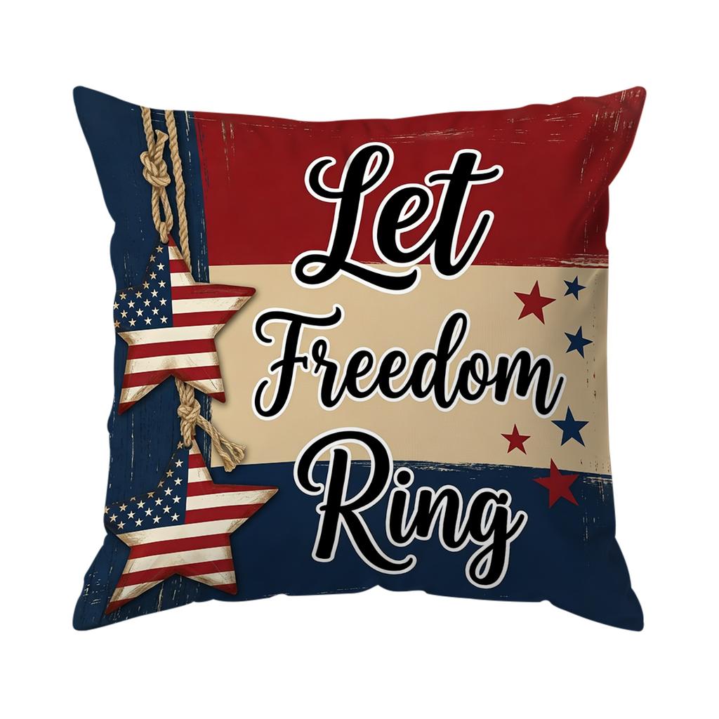 Independence Day Flag Pillowcase Printed Polyester 40/45/50cm Throw Pillowcover Decorative Sofa Cushion Pillowslip Home Decor