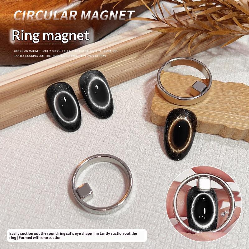 1/2Pcs Circular Cat Eye Nail Magnet Hollow Cat Eye Magnet Gel Nail Polish Ring Nail Art Magnet Set Diy Manicure Magnetic Tool