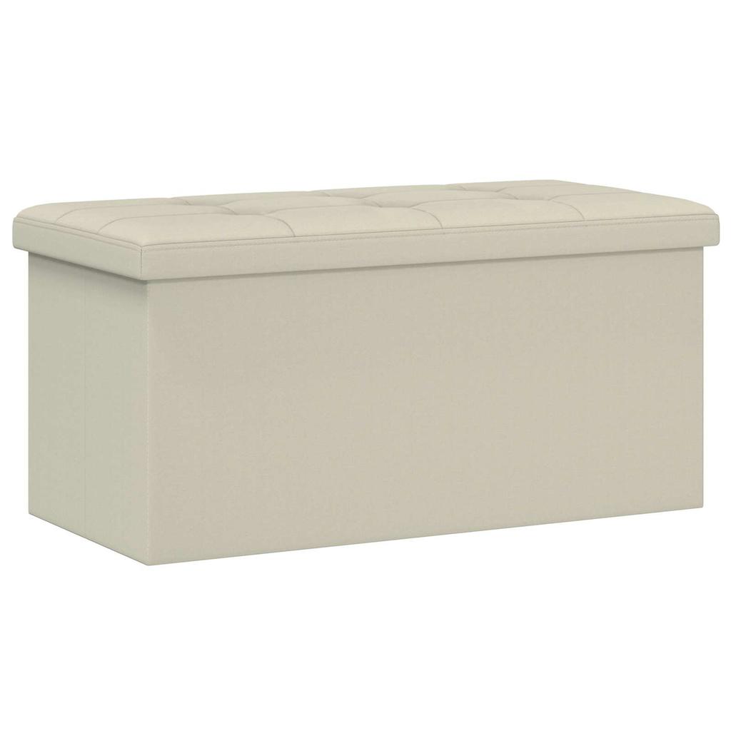 Foldable Storage Bench White 180 kg 80 L 77 x 38 x 38 cm