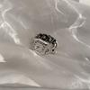 Korean Style Roman Numeral Adjustable Women's Ring - Retro Fashion Clock Design, Heavy Craftsmanship for Trendy Hip Hop Look