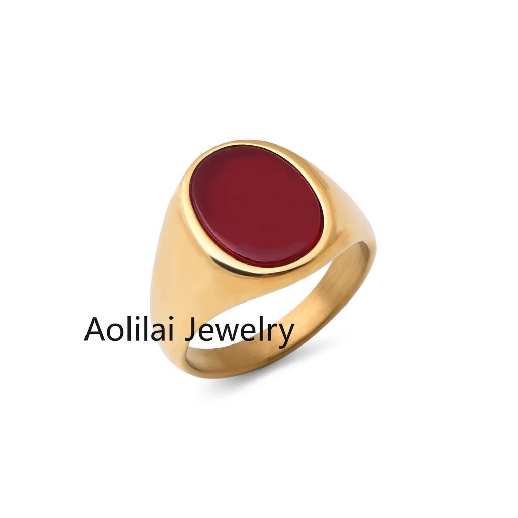 R3326 Men's/Women High Quality 316L Stainless Steel Onyx Rings