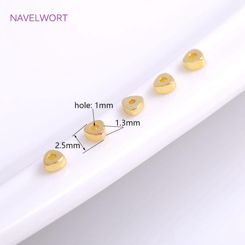 

Trendy Triangular beads 18K Gold Plated Brass Smooth Spacer Beads Supplies For Jewellery Making DIY Handmade Crafts Wholesale 20 pieces