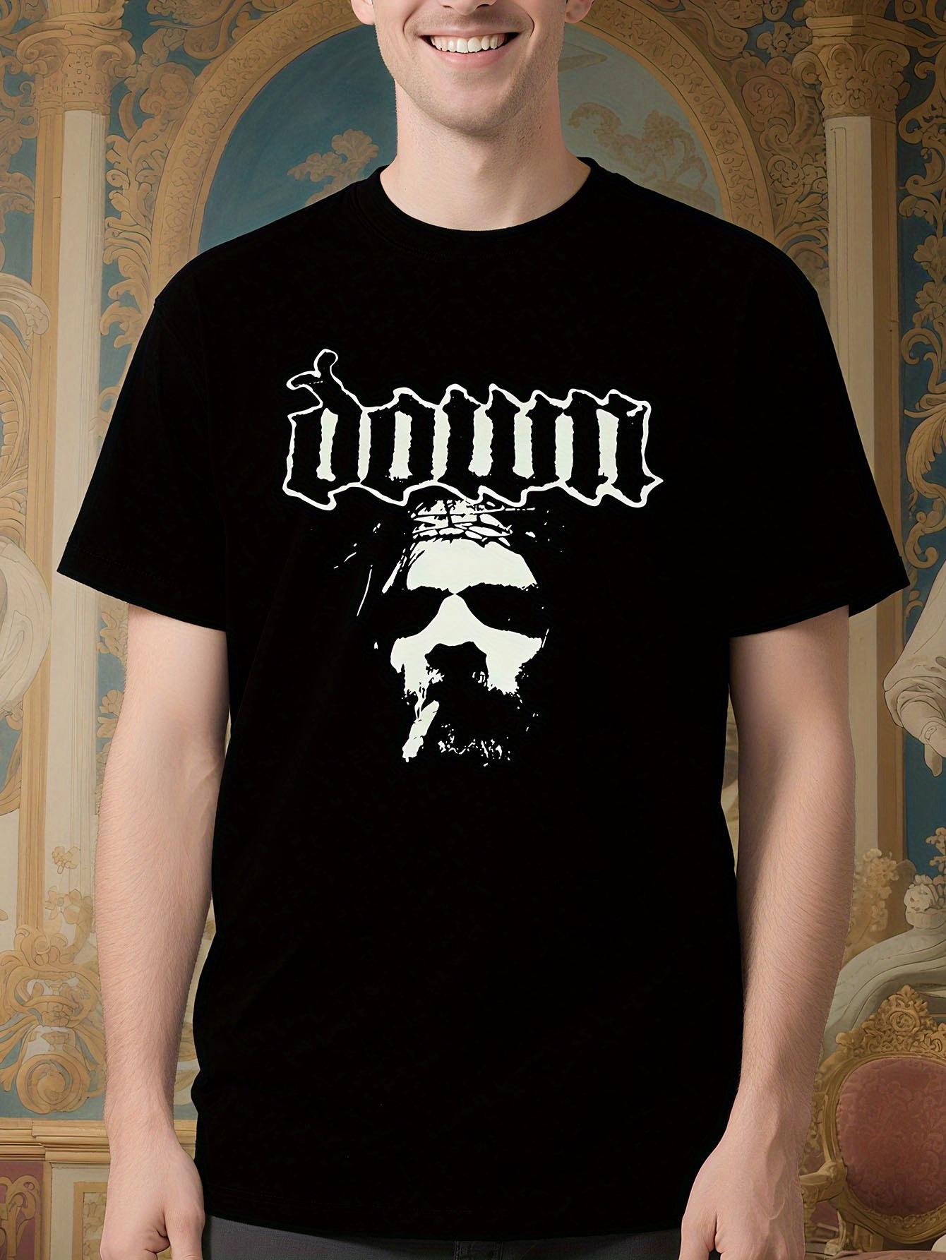 Heavy Metal Graphic Tshirt - Black Tee with White Face De... S