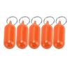 5Pcs Plastic Key Float Floats Keychain Floating Key Chain for Swimming Beach Outings Water Sports Orange