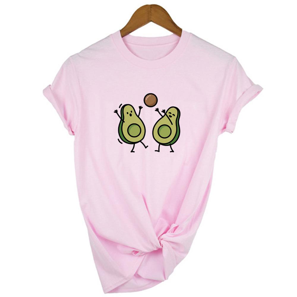Avocado Women Short Sleeve T Shirt Casual Cartoon Kawaii Graphic Tops Female Harajuku Tee Summer