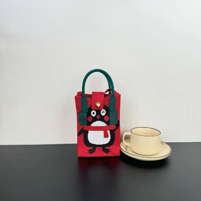 Premium Sense Ns Mobile Phone Bag New Cartoon Knitted Bag Dopamine Niche Versatile Messenger Shoulder Bag Handbag