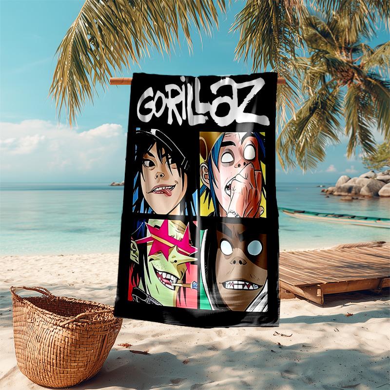 Proof Beach Towel with Gorillaz Band Pattern - Soft,absorbent,quick-drying,machine Washable - Perfect for Swimming,camping,bathing