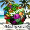 Custom Name Personalized Plants Vs. Zombies Print Umbrella, Auto Open Close, 8‑Rib Sturdy Frame, Commute Camping Hiking Use, Birthday Gift