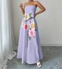Summer European Style Fashion Casual Print Maxi Dress Women Clothing