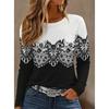 Women's Long-Sleeve T-Shirt Autumn 2026 Elegant Comfortable Crew Neck 3D Sunflower Floral Print Vintage Casual Street-Style Top