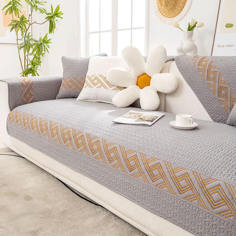 Sofa Cushion Four Seasons Pure Cotton Non-Slip Universal Non-Slip Cotton Simple Modern Cushion Leather Sofa Cover Cover Cloth
