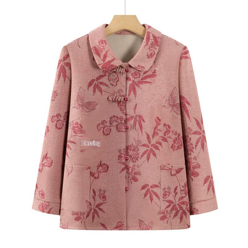 Elderly Women's Floral Casual Cardigan Jacket