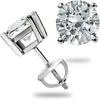 Jewels Prim 2.50CT RUND GRA MOISSANIT ÖRHÄNGEN STIFTPINNE 14K MASSIVT VITGULD SKRUVBAK GÅVA
