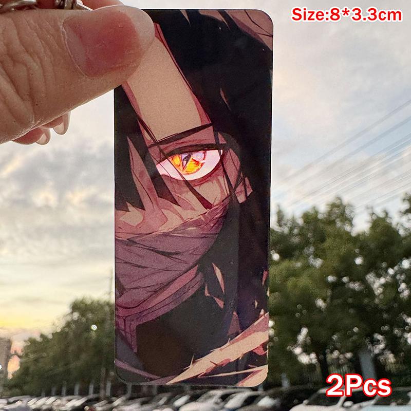 2/9 Piezas Llavero de Tarjeta de Anime Demon Slayer Decorar Kawaii Chica Acrílico Accesorios para Mochila de Dibujos Animados Alrededores Juguete Portátil Regalo