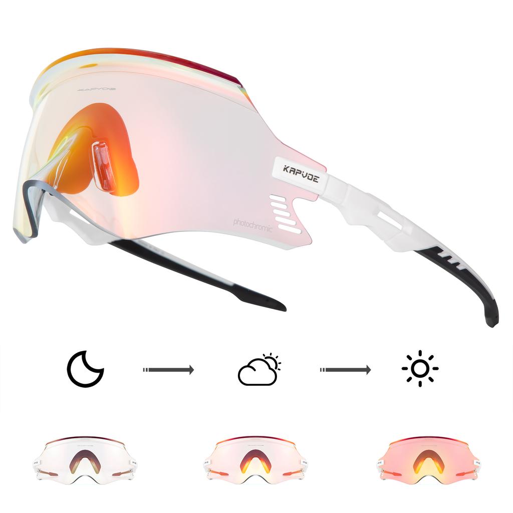Lunettes de soleil KAPVOE pour cyclisme Lunettes de cyclisme UV400 Lunettes pour vélo VTT Lunettes pour sports d'extérieur Femmes Hommes Équipement de course pour vélo de route