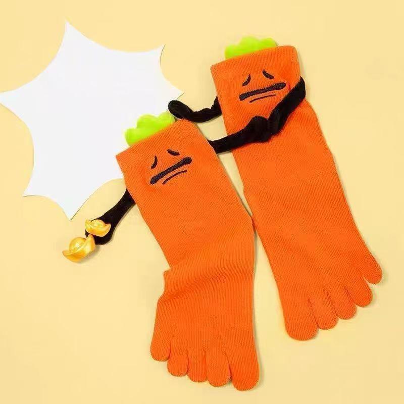 Cute Cartoon Socks Women And Men Five-Toed Socks Casual Daily Mid-Calf Socks