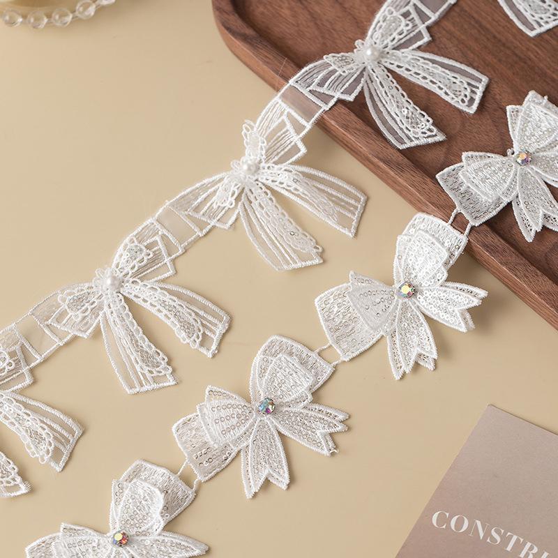 3D Butterfly Lace Trim Fabric  Sewing Accessories For Wedding Dress Clothing Diy Crafts Supplies Flower Decor Ribbon