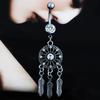 Kvinner Krystall Rhinestone Dream Catcher Body Piercing navle navle Ring Bar