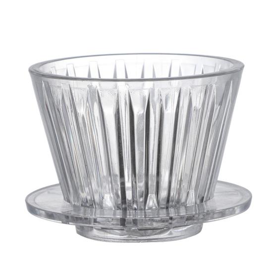 Filtračný pohár na kávu Imitácia krištáľového oka Dizajn Plastový Kapacita 1-2 šálky Ploché dno Stabilné umiestnenie Ručný kávový dripper průhledná